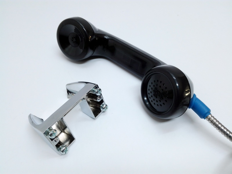 auricular telefono carcel +soporte pared plast metal 20.5x6-7.5x5.5-8 cable 80 8u